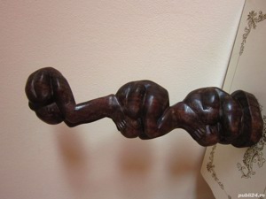 Weeping Buddha 3Yogiman sculptura rosewood Indonezia anii'60 cadou rar - imagine 3