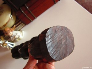 Weeping Buddha 3Yogiman sculptura rosewood Indonezia anii'60 cadou rar - imagine 7