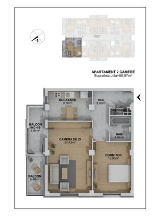 Construim blocul nr. 2 din 3 48 apartamente cu 2 camere - imagine 7