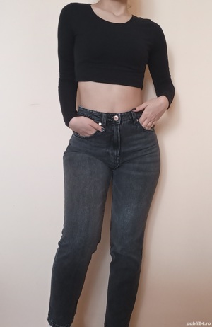Mom Jeans Bershka gri - imagine 4