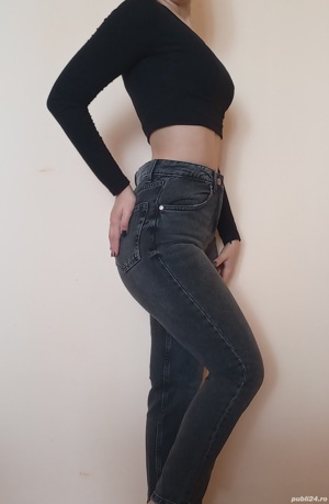 Mom Jeans Bershka gri - imagine 3