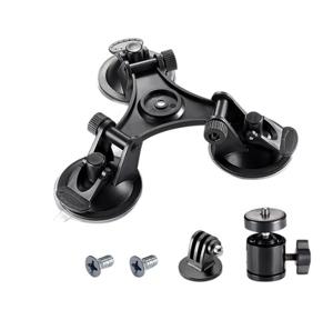Sistem Fixare Cu 3 Ventuze pentru Gopro Hero Session Max Mini impreuna cu prindere pentru Gopro