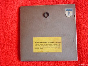rar placa ceramica Wisques cu Sf.Jean Baptiste Marie colectie Franta1960 - imagine 5