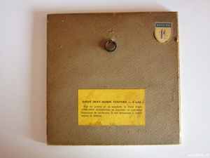 rar placa ceramica Wisques cu Sf.Jean Baptiste Marie colectie Franta1960 - imagine 3