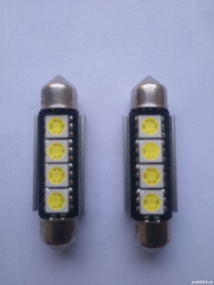 Set becuri auto LED canbus sofit C5W ultrabright - alb rece - imagine 2