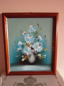 Tablou vechi pictura in ulei pe placaj de lemn,vintage in rama lemn Germania