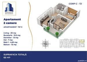 Apartament  2 camere, decomandat, Envogue Residence - AUCHAN IULIU MANIU - imagine 13