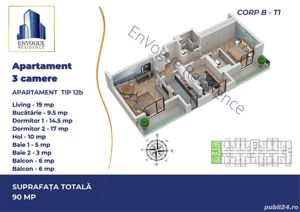 Apartament 3 camere, 90 mp utili, la pret promotional  - imagine 10