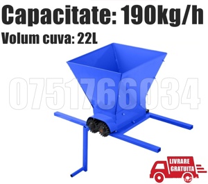 Zdrobitor Struguri Fructe Must Vin 22L 190kg/h Capacitate Mare + Livrare GRATUITA !
