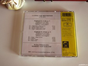 cd Beethoven -Symphonien No.1 & 2 dirijor Karajan Seria Gold 1985 - imagine 2