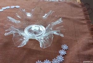 Fructieră, bombonieră, centru masă , sticlă lustră  20 cm