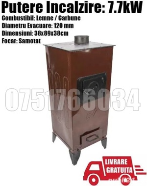 GODIN Soba Lemne Semineu Samotat 7.7kw Maro Casa + Livrare GRATUITA