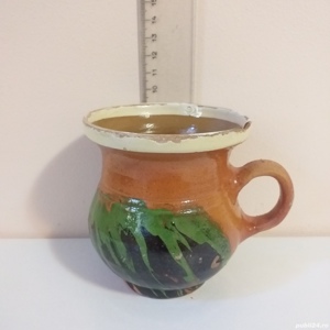 cana lut veche ceasca ceramica traditionala rustic decorativa - imagine 2