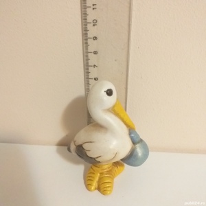 bibelou, Ce aduce barza? figurina ceramica noroc sarcina, fertilitate, nastere, botez - imagine 2