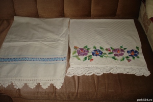 Stergare taranesti din in tesute in razboi si cusute cu flori si motive populare - imagine 8