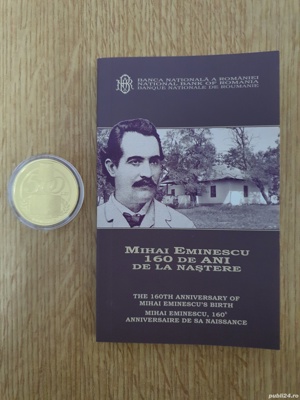 Moneda BNR Aur - 12.04.2010 - 160 ani de la naşterea lui Mihai Eminescu