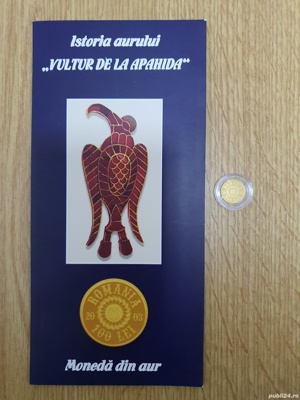 Moneda BNR Aur - 14.03.2003 - Istoria aurului - Vulturul de la Apahida 2003