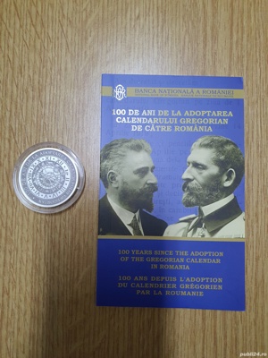 Moneda BNR Argint - 01.04.2019 - 100 de ani de la adoptarea calendarului gregorian de către România