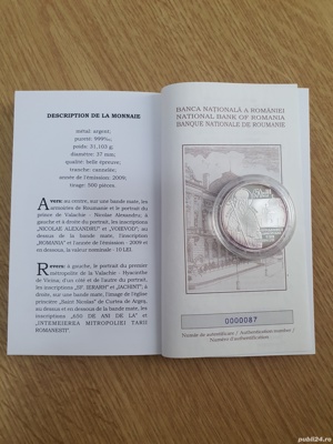 Moneda BNR Argint - 24.06.2009 - 650 ani Mitropolia Ţării Româneşti - imagine 2