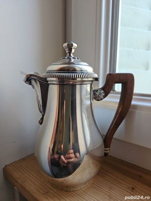 Superba cafetiera, ceainic din argint masiv Minerve 950 1000 398g.