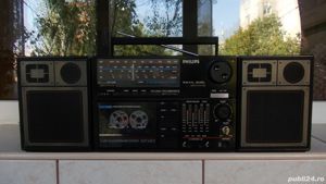 Radio casetofon PHILIPS D 8454 portabil,boxe detasabile,vintage Austria - imagine 2