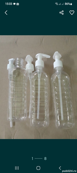 Flacon pet 500 ml + pompita pentru sapun lichid, gel,crema ,ulei