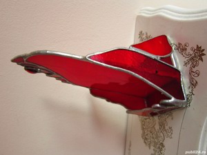 cadou rar Suport stil vitralii Tiffany Art Deco handmade Germany '60 - imagine 5