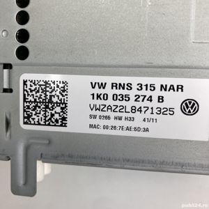 Cod deblocare radio MK6 VW GTI Golf R Jetta RNS-315 GPS Navigation CD Player RNS315, decodare caseto