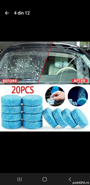 Pastile efervescente pentru curățarea parbrizului