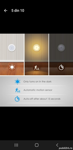 Lampa LED cu senzori de miscare  - imagine 4