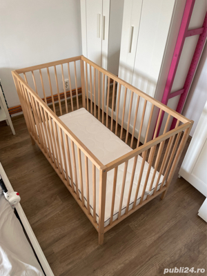 Pat de bebe Ikea Sniglar 60x120 cu saltea