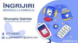 Îngrijiri la domiciliu. Servicii medicale profesionale !