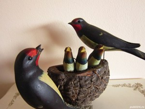 cadou rar Sculptura colectie Cuib rândunică vintage Viechtau sec.XIX- XX - imagine 4