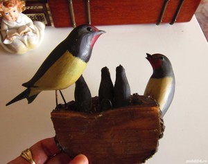 cadou rar Sculptura colectie Cuib rândunică vintage Viechtau sec.XIX- XX - imagine 5