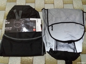 Geanta ghiozdan portbagaj motocicleta bicicleta scuter 40x30x15cm. Material fas plus pelerina. Fabri - imagine 6