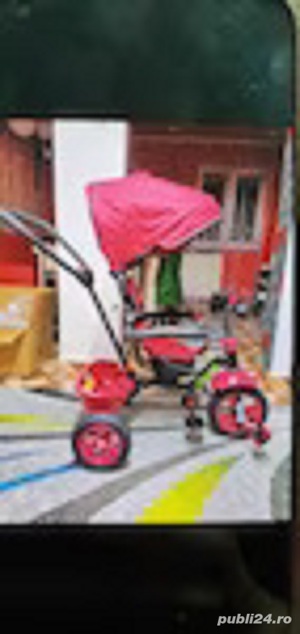 Vand Tricicleta Multifunctionala Cool Baby, Roti Cauciuc, Rosu, NOUA 269 Lei - imagine 3