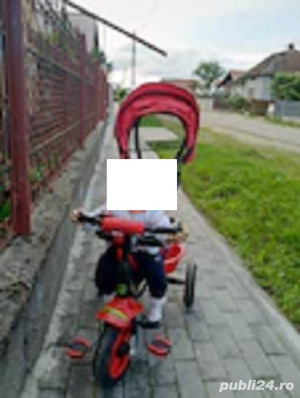 Vand Tricicleta Multifunctionala Cool Baby, Roti Cauciuc, Rosu, NOUA 269 Lei - imagine 5