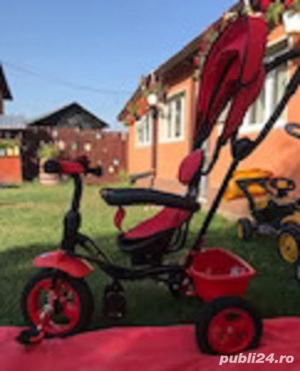 Vand Tricicleta Multifunctionala Cool Baby, Roti Cauciuc, Rosu, NOUA 269 Lei - imagine 2