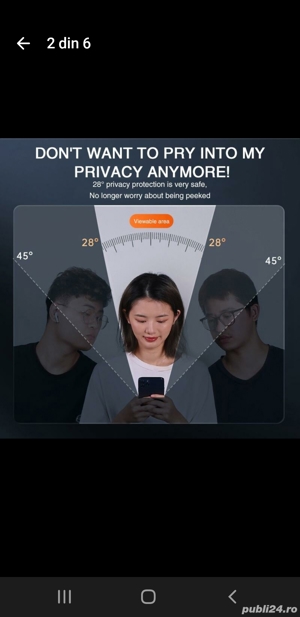 Folie de sticla privacy screen S9