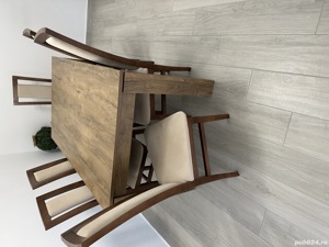 Vând masa 160 90 + 6 scaune lemn masiv - imagine 3