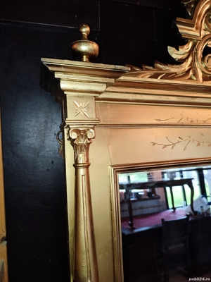 Oglinda Sculptata lemn antică vintage cladica - imagine 2