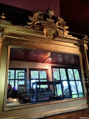 Oglinda Sculptata lemn antică vintage cladica - imagine 8