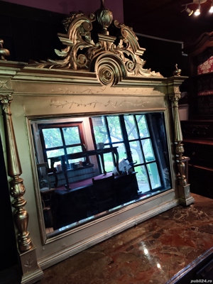 Oglinda Sculptata lemn antică vintage cladica - imagine 9