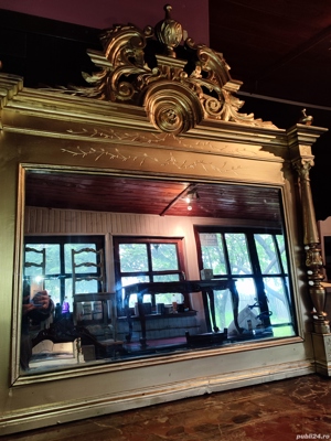 Oglinda Sculptata lemn antică vintage cladica - imagine 10