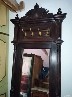 Cuier cu oglinda Renaștere clasic antic vintage retro 