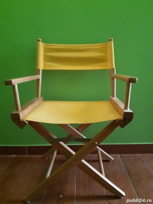  4 Scaune regizor pliabile din lemn