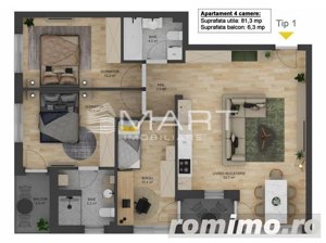 Apartament decomandat 4 camere Doamna Stanca - imagine 3