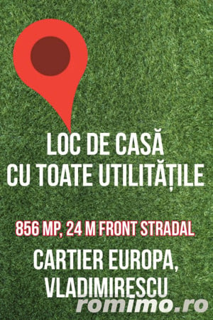 Loc de casa cu toate utilitatile, 856mp, Cartierul Europa-Vladimirescu