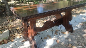 Masa+ scaune rustica vintage lemn sculptata cu 4 scaune - imagine 5