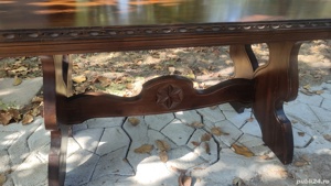 Masa+ scaune rustica vintage lemn sculptata cu 4 scaune